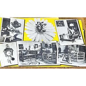 A Pair of 1950's Postcards: "The Clucking Clerk" +  "Elsie and Beauregard"